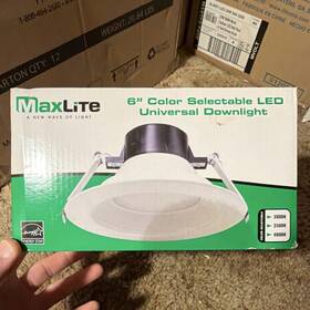 Rcf613csw Maxlite 6in Led Universal Downlight White 1100lm 13w 120-277v