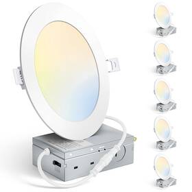 Nc-rcl-6in5cct-6n Maxvolador 6 Pack Inch Led Recessed Ceiling Light With Junction Box 1200lm High Bright
