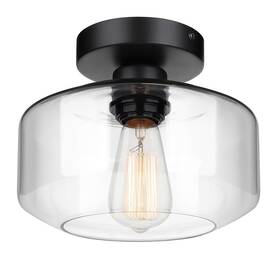 Usnc-led-gc02-1 Maxvolador Industrial Semi Flush Mount Ceiling Light Clear Glass Pendant Lamp Shade Fa