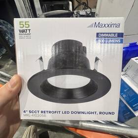 Mrl-410205b Maxxima 4 Inch Black Led Downlight Round Dimmable 5cct 800 Lumens