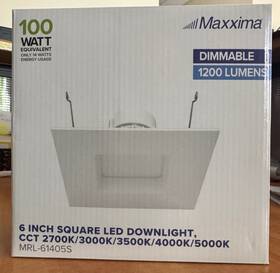 Mrl-61405s Maxxima 5 Cct Retrofit Recessed Square Led Downlight 4 Inch