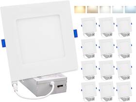 Mrl-s5csq412 Maxxima 12 Pack 6 In Recessed Led Downlight 5cct 1000lm Square Dimmable Light