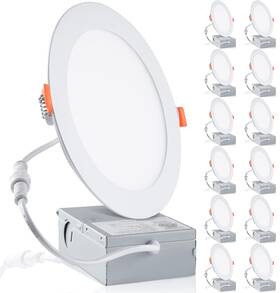 Mc-6in-12p Meccein 12-pack 6 Inch Led Recessed Lights 6500k Daylight Ultra-thin Canless Wafer Do