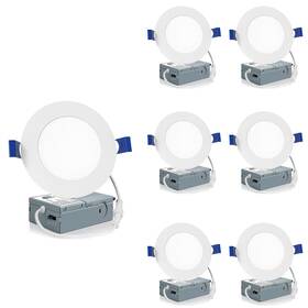 2700k3000k35 Meconard 709930967772 6 Pack 4 Inch Led Recessed Ceiling Light With Junction Box