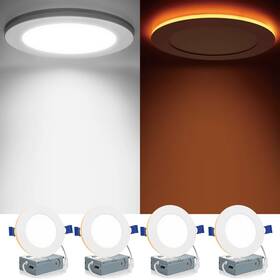 2700 Meconard 709930967826 4 Pack 6 Inch 5cct Led Canless Recessed Lighting With Night Light