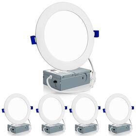 Mgd-lrc-002 Meconard 4 Pack 6 Inch Ultra-thin Led Recessed Ceiling Light 3000k/4000k/5000k Select