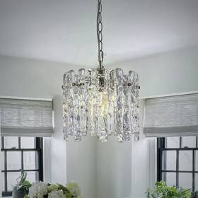 Ch008-nl-1 Mencolulu Modern 11 Inch Handmade Ice Melt Glass Pendant Light For Kitchen And Dining Spaces