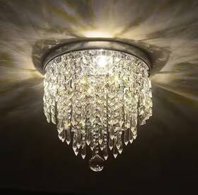 Hcf-1301-00-bnhd-1 Merra 8.7 Inch 3-light Chrome Flush Mount Chandelier With K9 Crystals