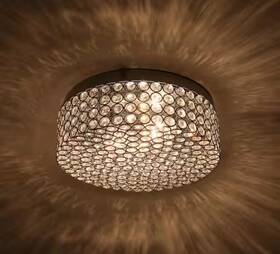 Hcf-1317-ch-bnhd-1 Merra 12 Inch 2-light Chrome Crystal Flush Mount