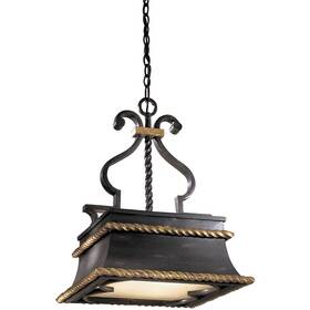 N6111-20 Metropolitan Open Box Montparnasse Pendant French Coal With Gold Leaf