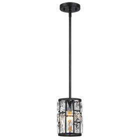 Mexo 735626136221 Black Crystal Pendant Light Fixture Modern Hanging Lighting Mini Chan