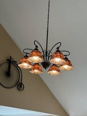 31ftw Meyda Lighting 18634 Tiffany Fishscale 6 Lt Chandelier Paba -