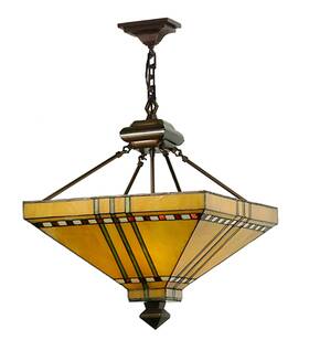 112757 Meyda Tiffany 17 Inch Square Prairie Corn Inverted Pendant - Multicolor