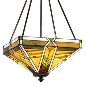220187 Meyda Tiffany Abilene Mission 4 Light 24 Inch W Pendant - Multicolor