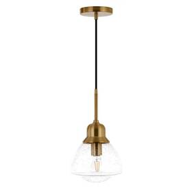 Pd0605 Meyer&cross And Brooks 1-light Brass Pendant With Seeded Glass Shade