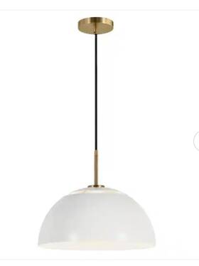 Pd1655 Meyer Cross Jordyn 16 Inch 1-light Modern White And Brushed Brass Pendant