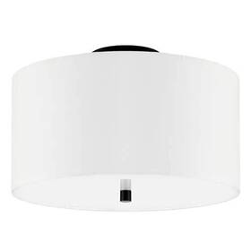 Sf1502 Meyer Meyer&cross Ellis 16 Inch Matte Black And White Semi Flush Mount With Fabric Shade