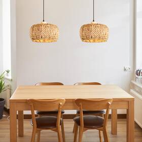 Mgcanyu M-xt-12 Boho Pendant Lights Kitchen Island 11.8 Inch Bohemian Rattan Hand-woven Light Fi