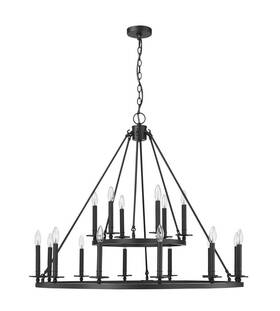 46718-mb Millennium Lighting Florence 18-light Matte Black Modern Chandelier