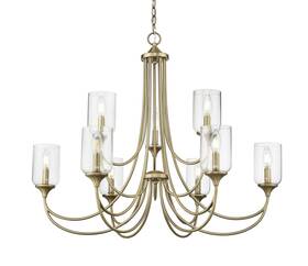 22409-vb Millennium Lighting 22409 Waddingham 9 Light 36 Inch W Pillar Candle - Brass