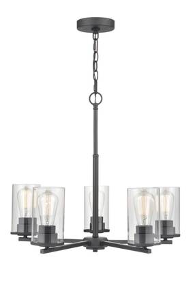 2715-mb Millennium Lighting Verlana 5 Light 21.25 Inch Chandelier Ceiling Black/clear -