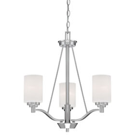 3153-sn Millennium Lighting 3153 Nickel Durham 3-light 1 Tier Chandelier