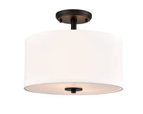 41102-mb Millennium Lighting 41102 Guyten 2 Light 13 Inch W Semi-flush Drum - Black