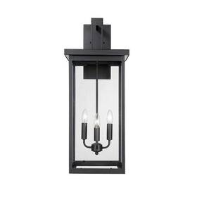 42606-pbk Millennium Lighting Barkeley 4 Light 12 Inch Powder Coated Black Outdoor Clear