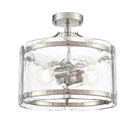 47002-pn Millennium Lighting 47002 Bennetti 2 Light 15 Inch W Semi-flush Drum - Nickel