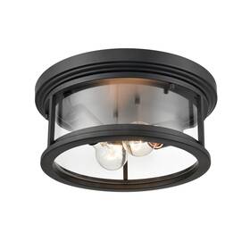 Millennium Lighting 842639032041 Bresley 2-light Outdoor Flush Mount Powder Coated Black Coat
