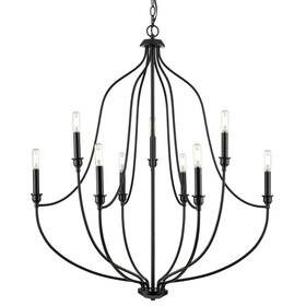 98009-mb Millennium Lighting 98009 Senoia 9 Light 33 Inch W Pillar Candle Style - Black