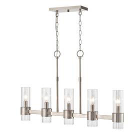 9985-bn Millennium Lighting Caberton 5-lt 32 Inch Chandelier Nickel/clear Beveled -