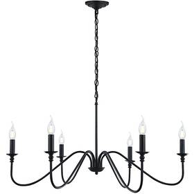 Miluolan 778695143769 Black Chandelier 6-light Rustic Industrial Iron Chandeliers For Dining Room L