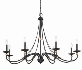 1048-677 Minka Lavery - Westchester County Chandelier 8 Light Sand Coal/skyline Gold