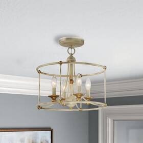 1094-740 Minka Lavery 1094 Covent Park 4 Light 16 Inch W Semi-flush Ceiling - Gold