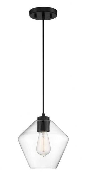 Minka Lavery 2337-66a 1 Light Pendant - Coal Finish With Clear Glass