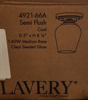 4921-66a Minka Lavery Shyloh Convertible Seeded Glass Pendant Light With Coal Finish