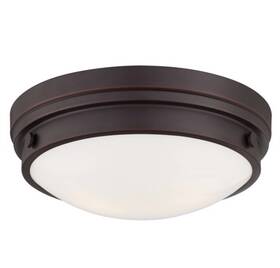 823-167 Minka Lavery Vantage 2-light 13.25 Inch W Flush Mount Fixture -lathan Bronze