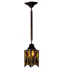 49125 Mission Glass 40 Stained Mini 5.5 " Meyda Pendant Style Lighting Tiffany