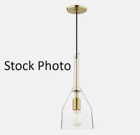 X17.75 Mitzi 806134848446 Hudson Valley One Light Small Pendant 7 Inch W H-aged Brass Finish