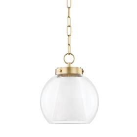 H457701s-agb Mitzi - Sasha-15w 1 Led Small Pendant In Modern Style-10 Inches Wide By 12