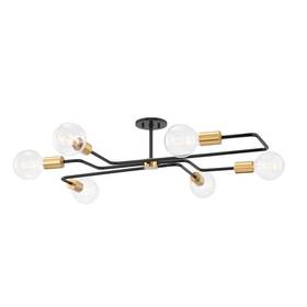 H488606s-agb Mitzi H488606s-agb/tbk - Jena 6 Light Semi-flush Mount-10.25 Inches Tall And 40