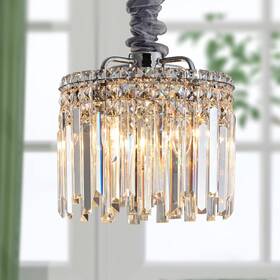 Mlxattic 768477910931 Crystal Chandeliers Moderndining Room Light Fixture 4 Lights Flush Mount Ceil