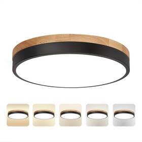 Xgd-hy-36w-84smd-2082-v1 Mlzzlylk 11.8 Inch Wood Led Flush Mount Ceiling Light Dimmable 5cct 3000k-6000k Sele