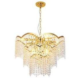 Modern Crystal Chandelier Luxury 6 Light Gold