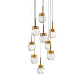 Pd-82009r-ab Modern Forms Double Bubble 9lt 17 Inch Led Round Pendant/3000k Brass -