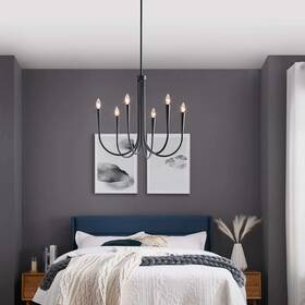 Modway 889654941163 Penrose 6-light Chandelier Pendant Light In Black