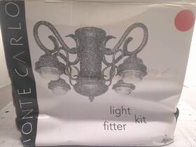 Monte Carlo 026586943166 Mc50ta 4-light Fitter Kit Textured Antique White Damaged Open Box