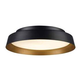 Hs-8632 Monteaux Lighting 13 Inch Black And Gold Integrated Led Flush Mount Ceiling Light