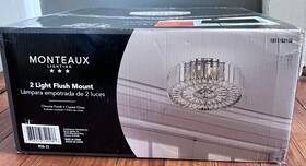Rsq-23 Monteaux Lighting 13 Inch 2-light Chrome And Crystal Flush Mount Ceiling Light